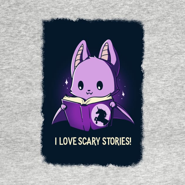 I Love Scary Stories!  Cute Funny Cat Kitten Scary Horror Sarcastic Humor Quote animal Lover Artwork by LazyMice